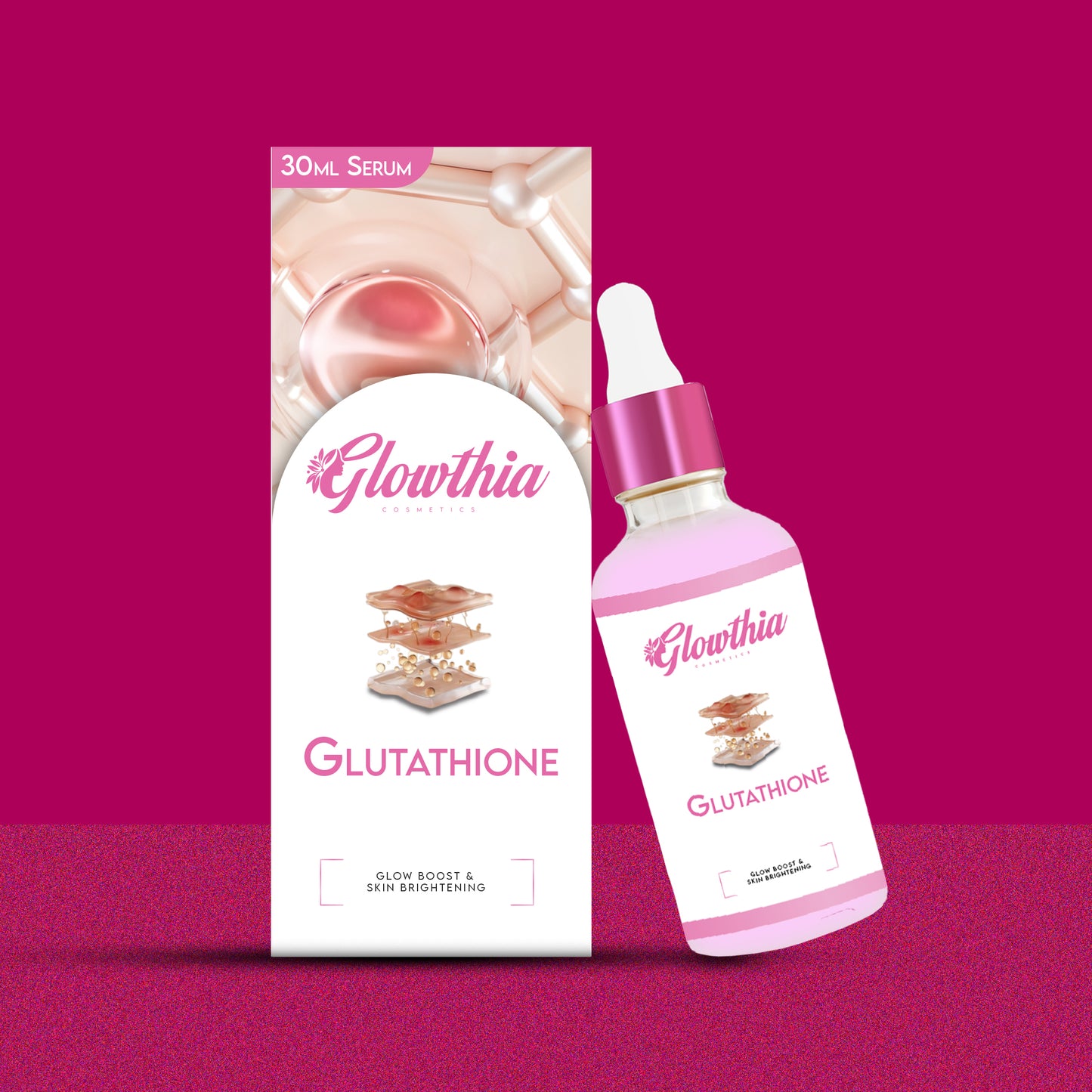 Glowthia Glutathione Face Serum – 30ml | Glow Boost & Skin Brightening with Niacinamide & Hyaluronic Acid