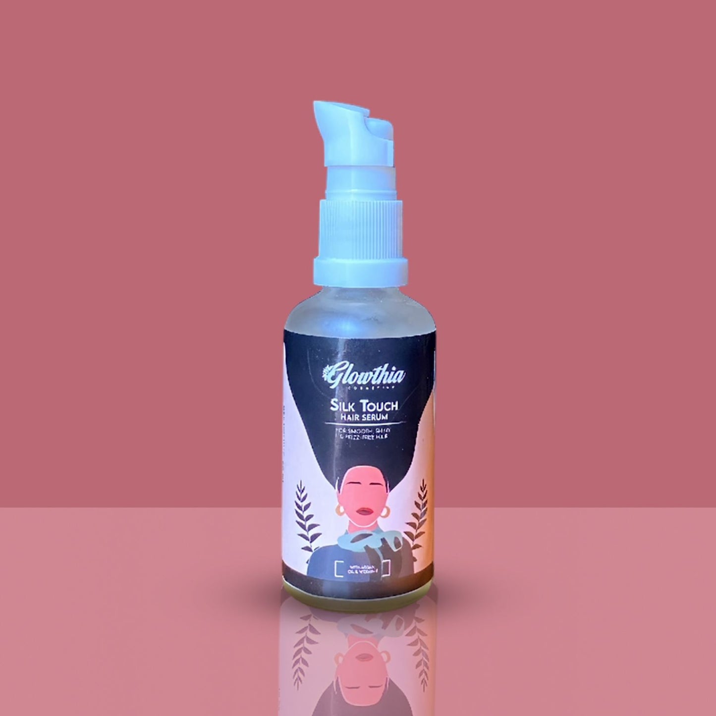 Glowthia Silk Touch Hair Serum – 50ml | Argan Oil & Vitamin E for Smooth, Shiny & Frizz-Free Hair